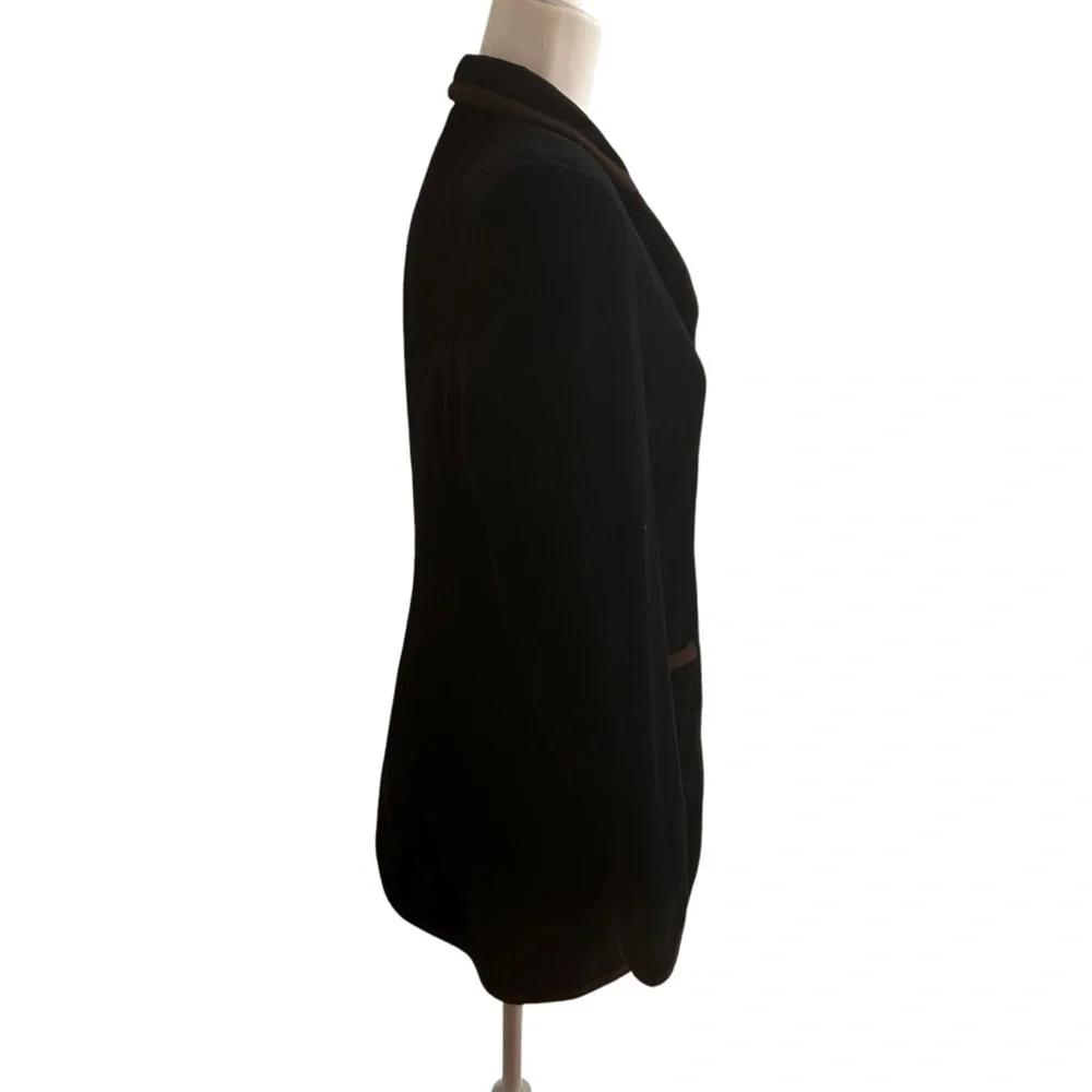 Laura Ashley Vintage Black Velvet Jacket/Blazer womens size 6 classic academia